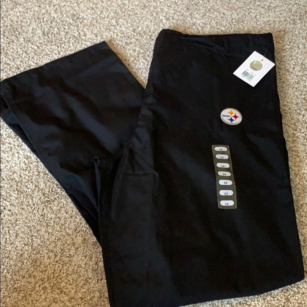 NWT Pittsburgh Steelers Black Scrub Pants Size Med